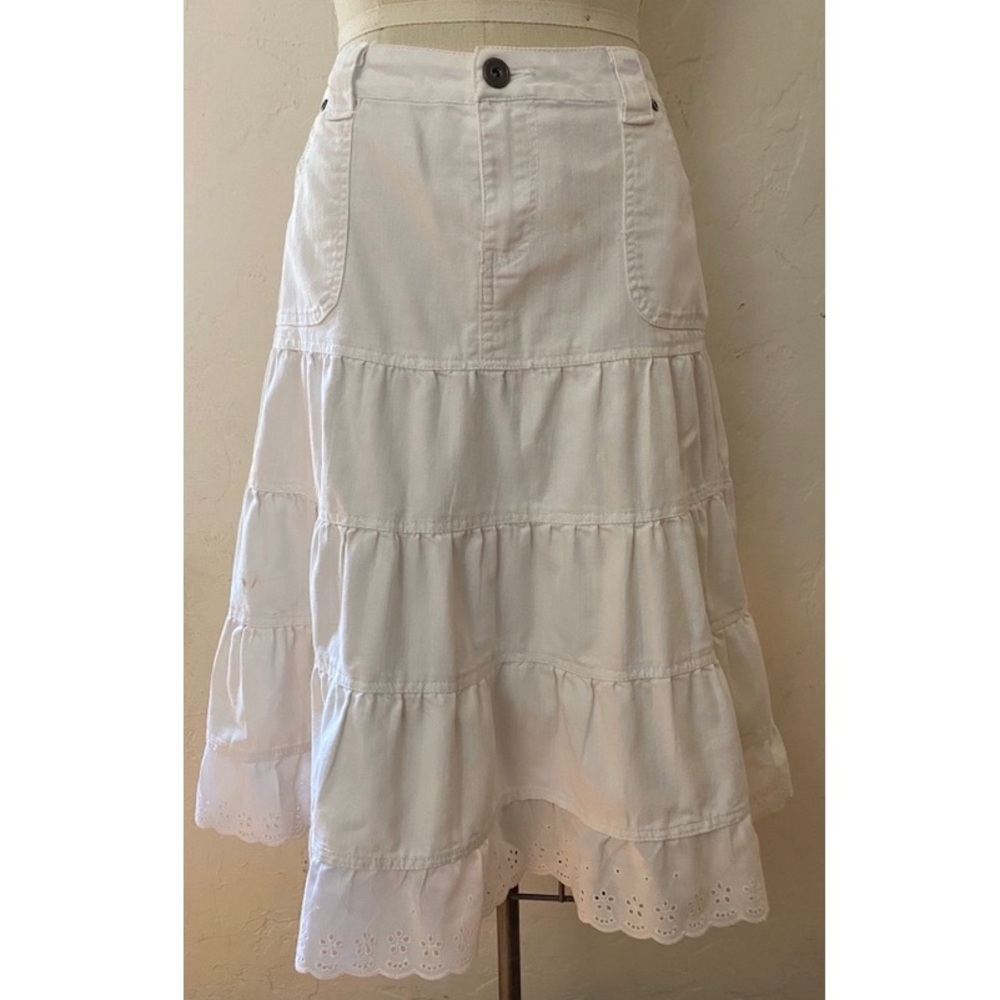 White Denim Skirt